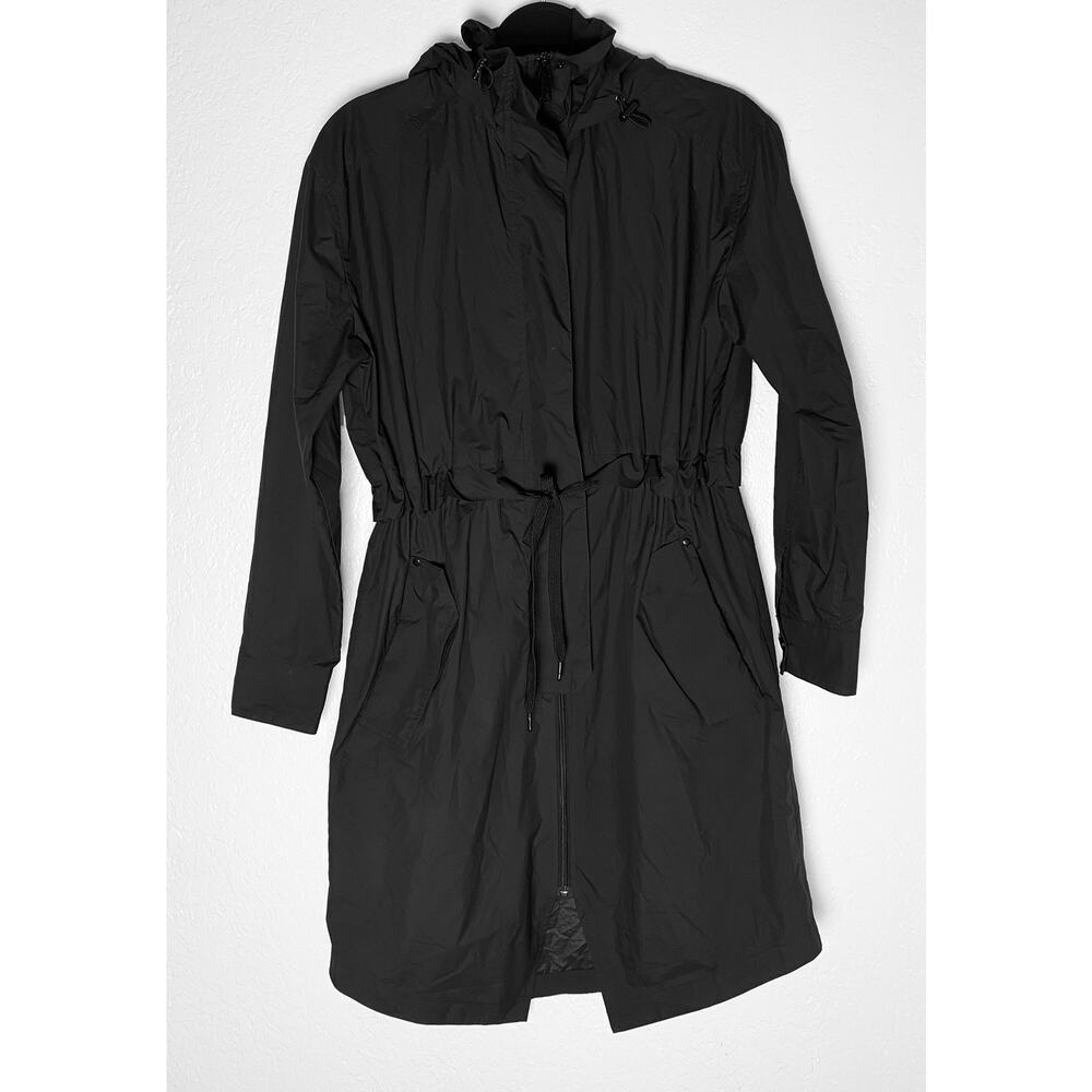 Everlane‎ Women's Lightweight Hooded Windbreaker Raincoat Pockets Mid Length